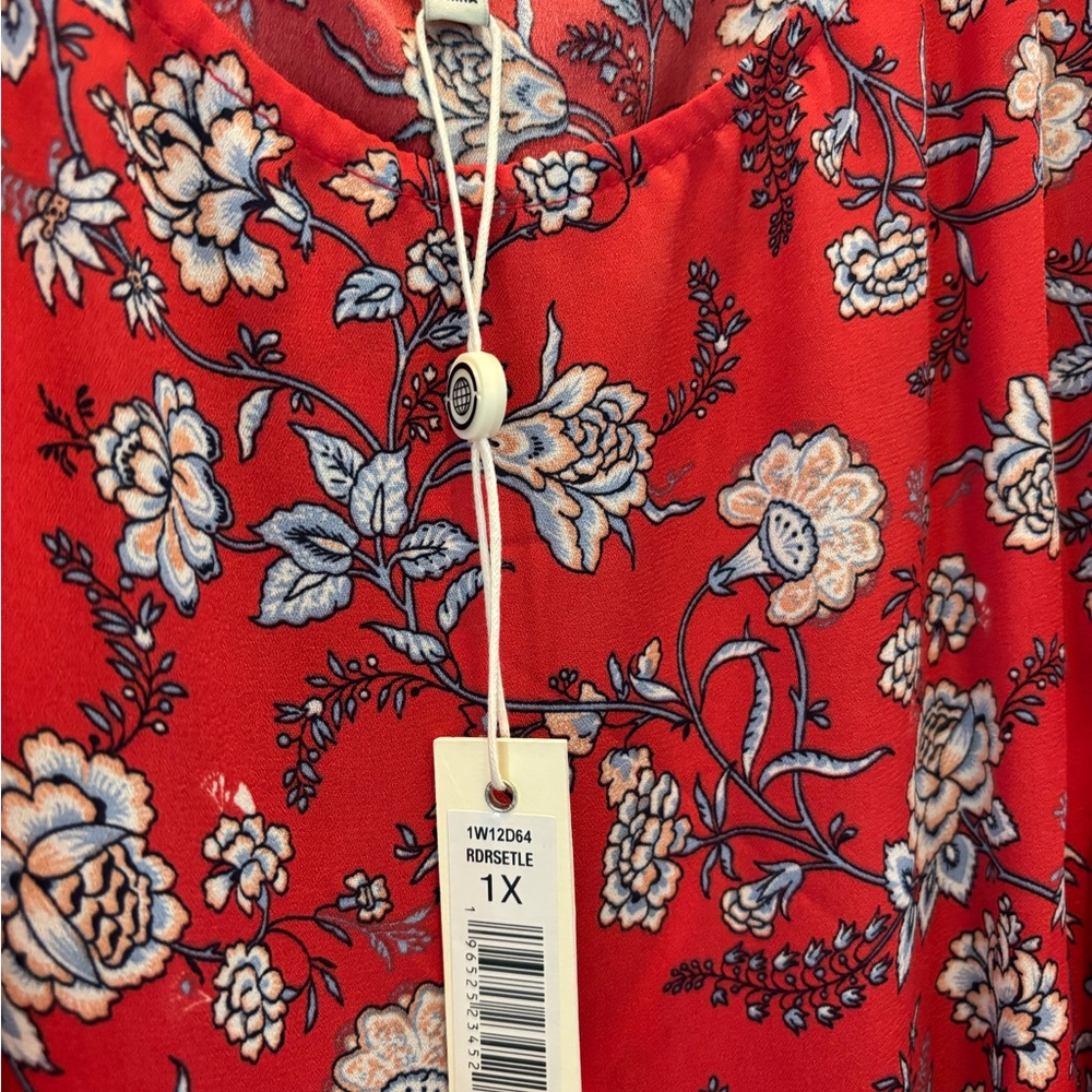 Max Studio Red Ruffled Tiered Sundress - Picture 3 of 3